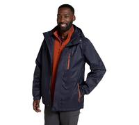 Mountain Warehouse Bracken Extreme Mens 3 in 1 Waterproof Jacket - Adjustable Mens Coat, Warm Rain Jacket, Headphone Compatible Outerwear - Spring Summer, Camping Dark Blue XL