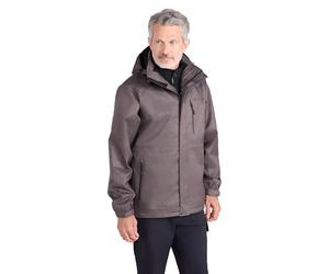 Mountain Warehouse Bracken Extreme Mens 3 in 1 Waterproof Jacket - Adjustable Mens Coat, Warm Rain Jacket, Headphone Compatible Outerwear - Spring Summer, Camping Medium Grey L