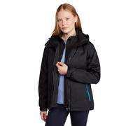 Mountain Warehouse Bracken Extreme Womens 3 in 1 Waterproof Jacket - Breathable Rain Jacket, Thermal Tested Raincoat, Detachable Hood - For Camping & Walking Jet Black Women's Size 8
