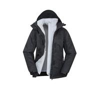 Mountain Warehouse Bracken Melange 3 in 1 Womens Jacket - Waterproof Ladies Rain Jacket, Thermal Tested Ladies Coat, Breathable, Detachable Hood, Adjustable - For Black (01) Women's Size 22