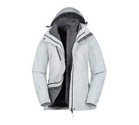 Mountain Warehouse Bracken Melange 3 in 1 Womens Jacket - Waterproof Ladies Rain Jacket, Thermal Tested Ladies Coat, Breathable, Detachable Hood, Adjustable - For White (01) Women's Size 16