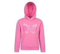 Mountain Warehouse Brave Butterfly Kids Hoodie - Cotton, Kangaroo Pocket, Warm & Cosy for Boys & Girls - Fall & Winter Weather Bright Pink Kids Size 3-4 Years