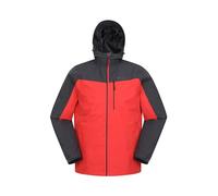 Mountain Warehouse Brisk Extreme Mens Waterproof Jacket - Adjustable Cuffs & Hood, Taped Seams Rain Coat, Breathable Jacket - For Spring Summer, Camping, Travelling & Outdoors Active Red XXS