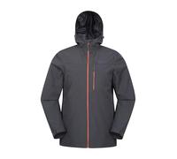 Mountain Warehouse Brisk Extreme Mens Waterproof Jacket - Adjustable Cuffs & Hood, Taped Seams Rain Coat, Breathable Jacket - for Spring Summer, Camping, Travelling & Outdoors Dark Grey 2XL