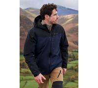 Mountain Warehouse Brisk Extreme Mens Waterproof Jacket - Adjustable Cuffs & Hood, Taped Seams Rain Coat, Breathable Jacket - for Spring Summer, Camping, Travelling & Outdoors Navy XS