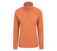 Mountain Warehouse Camber Half Zip Women's Fleece - Lightweight, Warm & Cosy Half Zip Sweatshirt - Best for Spring Summer, Camping, Outdoors, Travelling & Hiking Rust (Plain) XXS