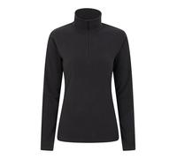 Mountain Warehouse Camber Half Zip Women's Fleece - Lightweight, Warm & Cosy Half Zip Sweatshirt - Best for Spring Summer, Camping, Outdoors, Travelling & Hiking Black (Plain) S