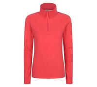 Mountain Warehouse Camber Half Zip Women's Fleece - Lightweight, Warm & Cosy Half Zip Sweatshirt - Best for Spring Summer, Camping, Outdoors, Travelling & Hiking Active Red (Plain) XXS