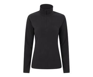 Mountain Warehouse Camber Half Zip Women's Fleece - Lightweight, Warm & Cosy Half Zip Sweatshirt - Best for Spring Summer, Camping, Outdoors, Travelling & Hiking Black (Plain) M