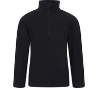 Mountain Warehouse Camber II Kids Half-Zip Fleece - Lightweight & Breathable Microfleece Sweatshirt, Boys & Girls - Autumn, Winter, Outdoors, Travel Jet Black Kids Size 3-4 Years