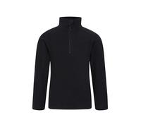 Mountain Warehouse Camber II Kids Half-Zip Fleece - Lightweight & Breathable Microfleece Sweatshirt, Boys & Girls - Spring Summer, Outdoors, Travelling & Hiking Jet Black Kids Size 7-8 Years