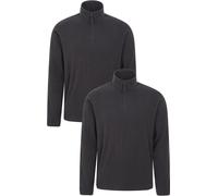 Mountain Warehouse Mens Camber Fleece Top - Lightweight Top, Breathable Sweater, Quick Drying Pullover, Extra Ventilation - Ideal For Winter Walking Black (Multipack) XXS