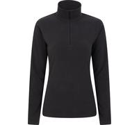 Mountain Warehouse Camber Half Zip Women's Fleece - Lightweight, Warm & Cosy Half Zip Sweatshirt - Best for Spring Summer, Camping, Outdoors, Travelling & Hiking Black (Plain) XXS