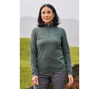 Mountain Warehouse Camber II Womens Fleece - Lightweight Half Zip Sweatshirt - Outdoors, Travel Khaki (Plain) S