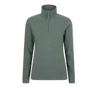 Mountain Warehouse Camber Half Zip Women's Fleece - Lightweight, Warm & Cosy Half Zip Sweatshirt - Best for Spring Summer, Camping, Outdoors, Travelling & Hiking Khaki (Plain) XS