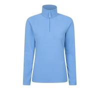Mountain Warehouse Camber Half Zip Women's Fleece - Lightweight, Warm & Cosy Half Zip Sweatshirt - Best for Spring Summer, Camping, Outdoors, Travelling & Hiking Bright Blue (Plain) XXS