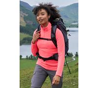 Mountain Warehouse Camber Half Zip Women's Fleece - Lightweight, Warm & Cosy Half Zip Sweatshirt Top - Best for Camping, Outdoors, Travelling & Hiking Bright Pink XS