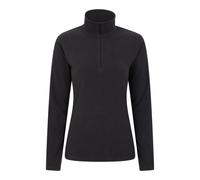 Mountain Warehouse 'Camber' Womens Striped Fleece Top Half Zip Quick Dry Breathable Sweater Black - Size Large