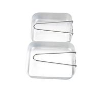 Mountain Warehouse Camping Mess Tins - Lightweight Cookware Set, Aluminium Build & Foldable Handles, Robust aluminium Camping Pan - For Fishing, Cooking & Outdoors Silver