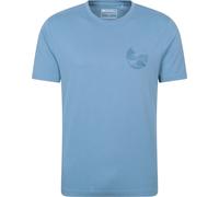 Mountain Warehouse Camping Sketch Mens T-Shirt - Breathable & Lightweight Mens Top Print - Best for Spring Summer Outdoors, Camping, Everyday wear Blue 4XL