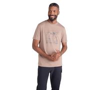Mountain Warehouse Camping Sketch Mens T-Shirt - Breathable & Lightweight Mens Top Print - Best for Spring Summer Outdoors, Camping, Everyday wear Brown 2XL