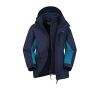 Mountain Warehouse Cannonball Kids 3 in 1 Waterproof Jacket - Breathable Triclimate Rain Jacket, Taped Seams Kids Coat, Detachable Hood - Kids Coat for Walking Blue (01) Kids Size 5-6 Years