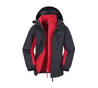 Mountain Warehouse Cannonball Kids 3 in 1 Waterproof Jacket - Breathable Triclimate Rain Jacket, Taped Seams Kids Coat, Detachable Hood - Kids Coat for Walking Grey (01) Kids Size 7-8 Years