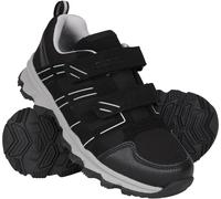 Mountain Warehouse Cannonball Kids Walking Shoes - Lightweight & Soft Suede & Textile Sneakers with Ankle Support - for Spring Summer Travelling & Camping Jet Black Junior Shoe Size 4