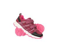 Mountain Warehouse Cannonball Kids Walking Shoes - Lightweight & Soft Suede & Textile Sneakers with Ankle Support - for Spring Summer Travelling & Camping Berry Kids Shoe Size 12