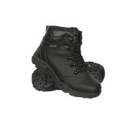Mountain Warehouse Canyon Waterproof Boots for Children, Breathable Children's Hiking Shoes, Waterproof, All-Weather Shoes with Vibram Outsole, Leather Hiking Shoes, black, 37 EU