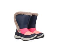 Mountain Warehouse Caribou Kids Fur Trim Snow Boots - Snowproof, Fleece Lined, High Traction Sole - Perfect for Kids' Feet in Cold Winter Days - Bright Pink, Size 2 UK