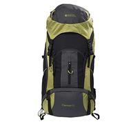 Mountain Warehouse Carrion 65L Rucksack - Padded Airmesh Back Daypack Bagback with Ladder Lock, Rain Cover & Lots Of Pockets - All Season Camping, Hiking & Outdoors Lime One Size