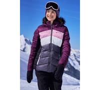 Mountain Warehouse Cascade Womens Padded Ski Jacket - Breathable & Water-resistant Coat with Hood, Comfortable -Winter Skiing, Sports & Outdoors Dark Purple Women's Size 20