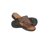 Mountain Warehouse Casual Leather Comfort Slip On Mens Sandals - Lightweight Shoes with Leather Upper - Summer Spring, Beach, Walking, Hiking & Outdoors Brown Adult Shoe Size 13