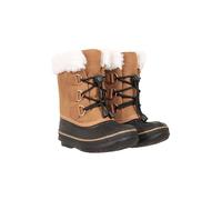 Mountain Warehouse Casual Toddler Adaptive Lace-Up Snow Boots - Snow Proof Shoes with Sherpa Lining and Round Laces, For Boys & Girls - For Winter, Skiing, Winter Sports Brown Kids Shoe Size 10