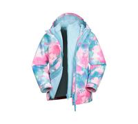 Mountain Warehouse Childrens/Kids Aries Watercolour 3 in 1 Waterproof Jacket - Blue - Blue - 13 Years