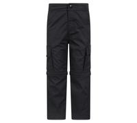 Mountain Warehouse Childrens/Kids Convertible Active Trousers - Black - 7-8 Years - Black - 65% Polyester/35% Cotton