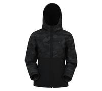 Mountain Warehouse Childrens/Kids Exodus Camo Soft Shell Jacket - Black - 3-4 Years - Black - 94% Polyester/6% Elastane