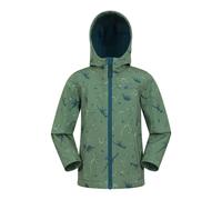 Mountain Warehouse Childrens/Kids Exodus II Dinosaurs Water Resistant Soft Shell Jacket - Green - 9-10 Years - Green