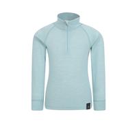 Mountain Warehouse Childrens/Kids Merino Blend Half Zip Base Layer Top - Pale Blue - 2-3 Years - Pale Blue - 70% Merino Wool/30% Polyester