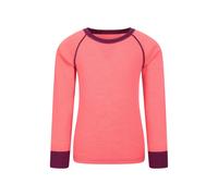 Mountain Warehouse Childrens/Kids Merino II Round Neck Base Layer Top - Bright Pink - 3-4 Years - Bright Pink - 70% Polyester/30% Cotton
