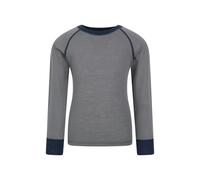 Mountain Warehouse Childrens/Kids Merino II Round Neck Base Layer Top - Grey - 3-4 Years - Grey - 70% Polyester/30% Cotton