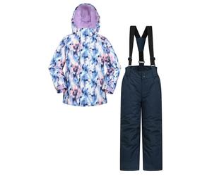 Mountain Warehouse Childrens/Kids Patterned Ski Jacket & Trousers - Purple - 5-6 Years - Purple - 100% Polyester