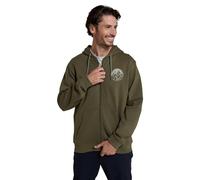 Mountain Warehouse Circle Mountain Mens Full-Zip Hoodie - Cotton-Polyester Blend Sweatshirt with Full-Zip, Side Pockets & Drawcord - Autumn, Winter, Holiday & Outdoors Khaki S