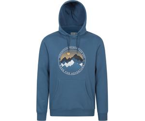 Mountain Warehouse Circular Sunset Mountain Mens Graphic Hoodie - Blue - Blue - Size: XS
