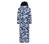 Mountain Warehouse Cloud Kids Snowsuit - Waterproof, Adjustable, One Piece Jumpsuit with Taped Seams & Fleece Lining, Girls & Boys - Winter, Ski & Rain Pale Blue (Printed) Kids Size 2-3 Years