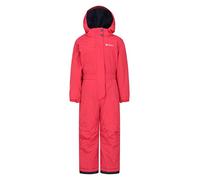 Mountain Warehouse Cloud Kids Snowsuit - Waterproof, Adjustable, One Piece Winter Jumpsuit with Taped Seams & Fleece Lining for Girls & Boys - For Rain, Ski, Winter Active Red Kids Size 5-6 Years