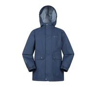 Mountain Warehouse Coast Kids Jersey Lined Waterproof Jacket - Comfortable & Practical Coat with Front Pockets, Boys & Girls - Spring Wet Weather, Walking & Outdoors Navy Kids Size 9-10 Years