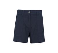 Mountain Warehouse 'Coast' Womens Shorty Shorts with Multiple Pockets Breathable Summer Bottoms Navy Cotton - Size 16 UK