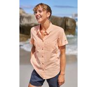 Mountain Warehouse Coconut Shirt 100% Cotton Short Sleeve Zipped Pocket In Coral Coral 16